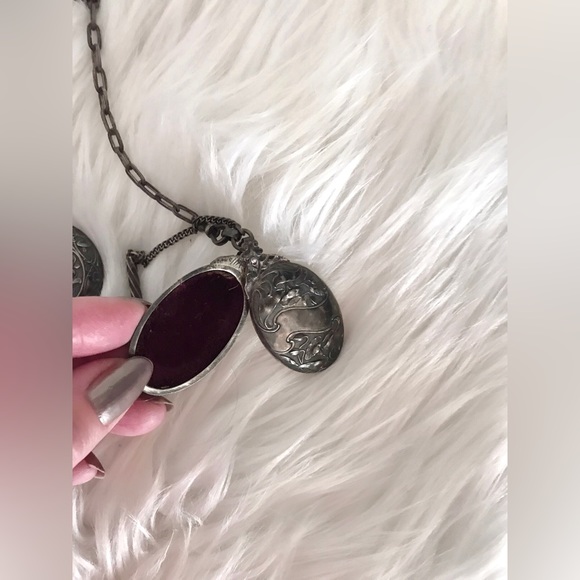 CHATELAINE Antique 1800’s Silver Brooch~hallmarks stamped~European in origin - Picture 13 of 16